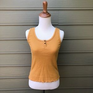 NWOT Planet Gold Ribbed Tank Top- M